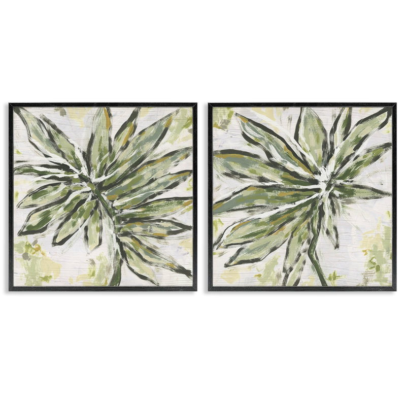 Ensemble de 2 giclées encadrées de palmier biologique, design par June Erica Vess, H 12 po x l 24 po
