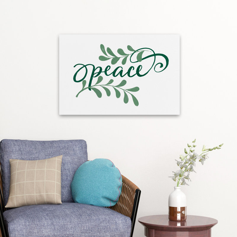 Paix - Art typographique d'inspiration contemporaine, H 16 po x l 24 po