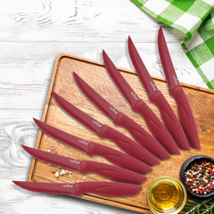 Kitchen Knife Set, 8pcs 1.8mm Single Bolster Stainless Steel Steak Knife Set