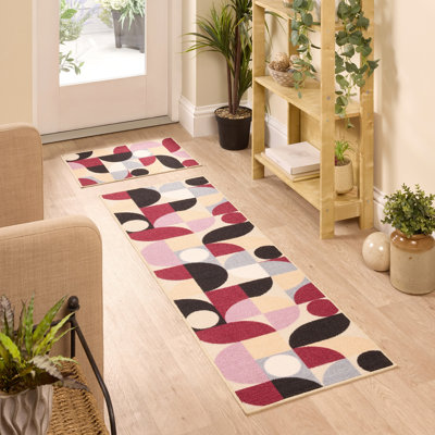 Non-Slip Indoor Doormat Value 2-Pack Purple Geo
