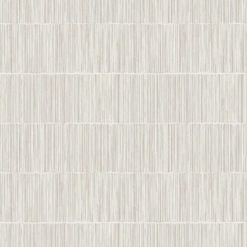 Nicely Collection Geometric Bamboo Stripe 10.05m x 53cm Wallpaper Roll, Cream