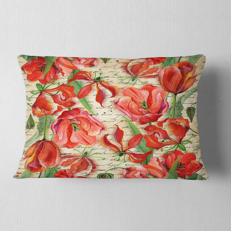 Floral Reversible Throw Pillow