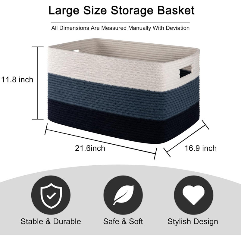 Dovecove Fabric Decorative Basket, Blue, 71