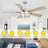 52" Crystal Ceiling Fan With Lights And Remote Control, 6-Speed DC Motor, Timer And Reversible Function