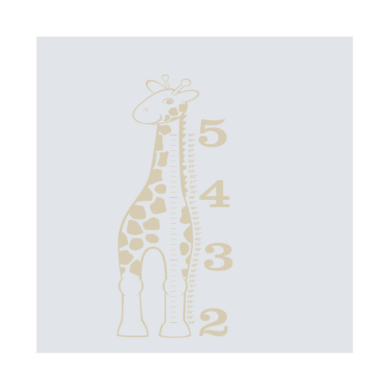 Décalcomanie murale « giraffe growth chart », Beige