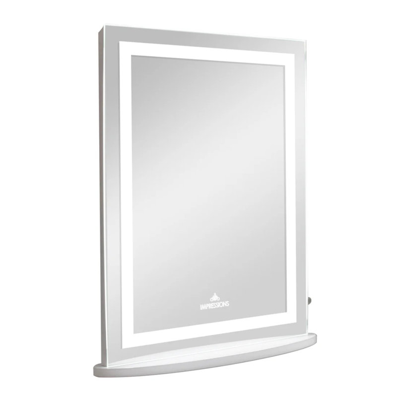 Miroir de salle de bain Cristal XL avec bande lumineuse DEL et bouton de gradateur, style contemporain moderne