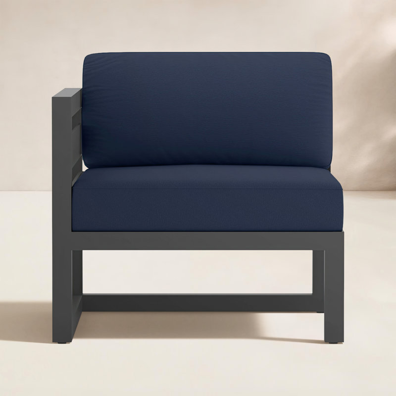Avion Patio Chair with Sunbrella Cushions, Spectrum Indigo Sunbrella®, Slate