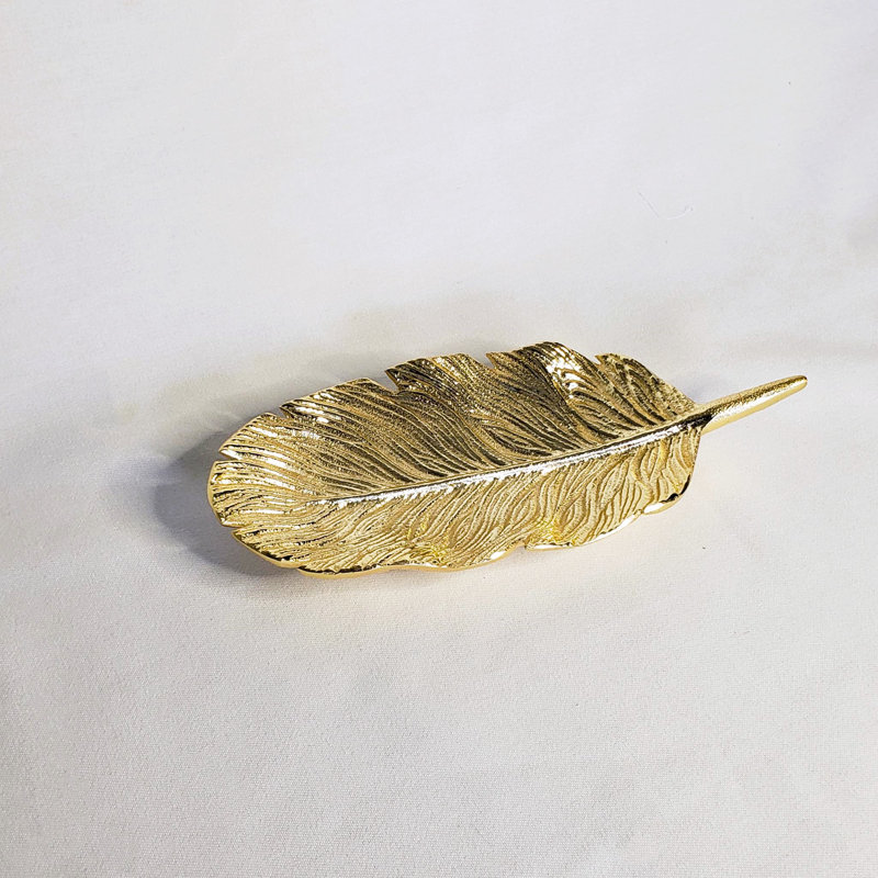 Plat à feuille d'or 14,25 po x 7 po Magdaly
