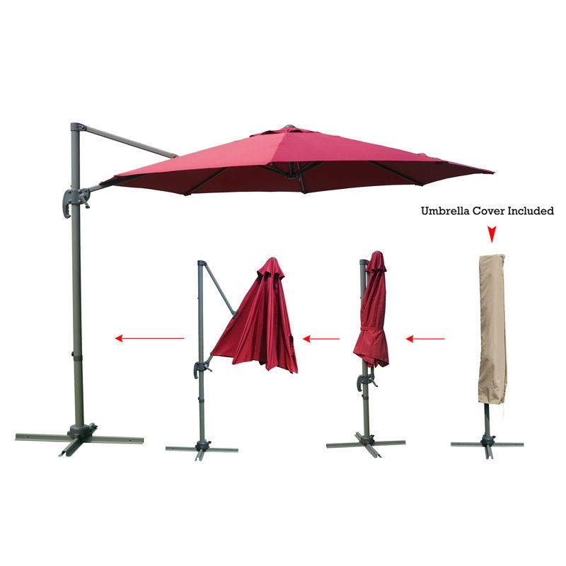 116'' Cantilever Umbrella, Burgundy
