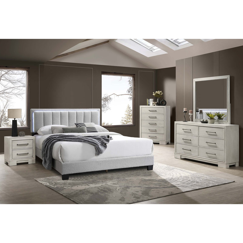 Mobilier de chambre à coucher de style campagne moderne avec commode 1pc