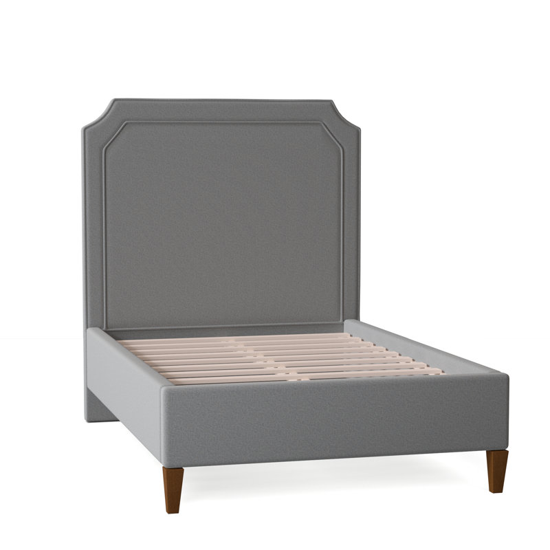 Copper Low File Standard Bed, Queen, Light Blue Performance Fabric; 0851-55, Havana Finish