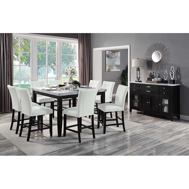 Hussein Square Counter Height Table in Black