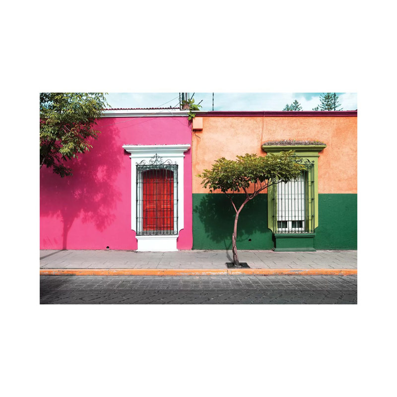 Mexican Colorful Facades 1 Piece Wall Art on Canvas, 30.48 cm H x 45.72 cm W, Wrapped Canvas
