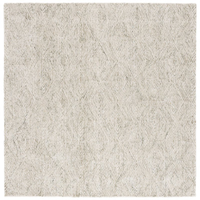Stavro Hand Tufted Wool/Cotton Geometric Rug in Light Green/Ivory