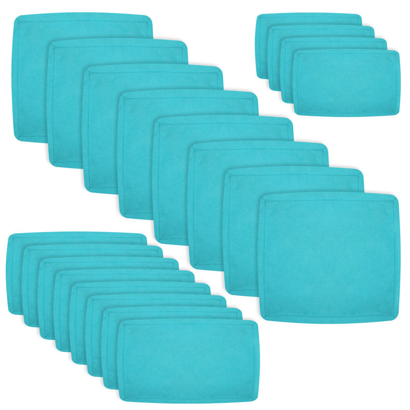 Ensemble de housses de coussin 10 pièces pour housses de patio, Sarcelle, 20