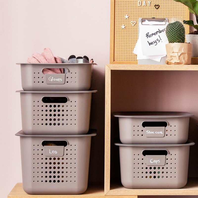 SmartStore Plastic Decorative Bin, 10 L, Grey