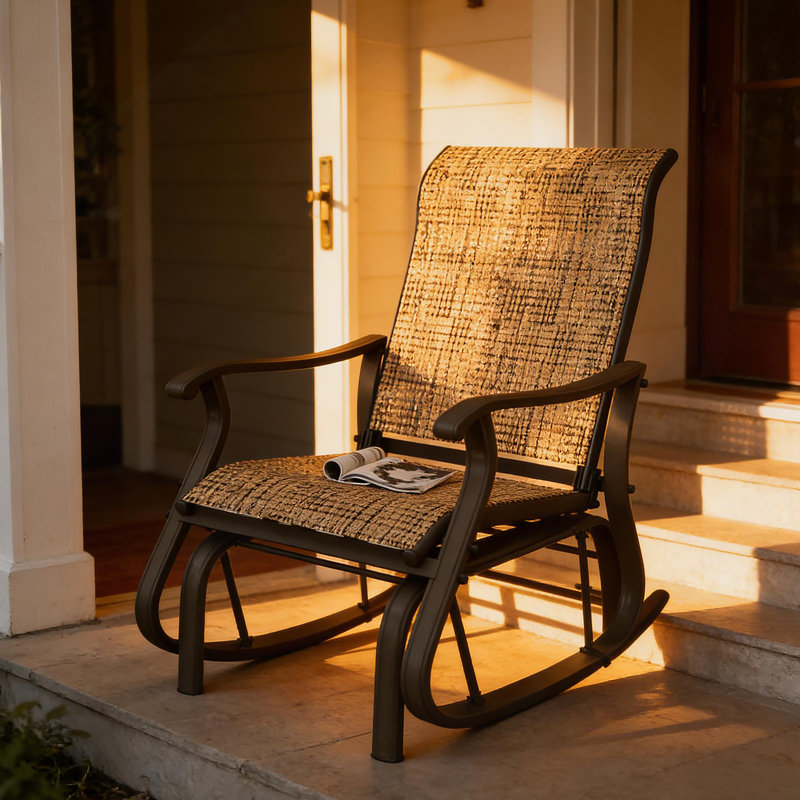 Glider Swing Chair,Outdoor Glider Chair, Brown