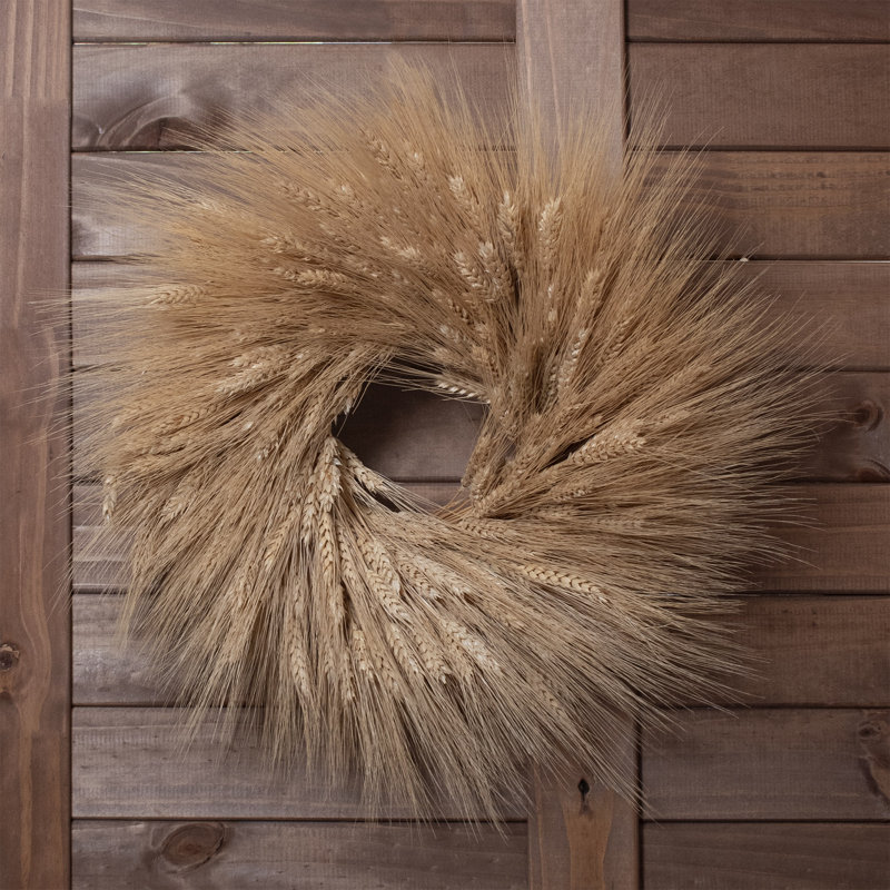 18" Preserved Fall Wheat Grass Wreath