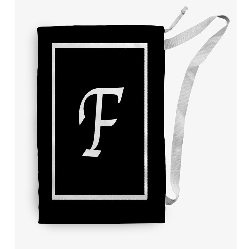 Sac à linge Monogram, Moyen (H 36 po x l 28 po), Noir