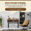 Norcott Brown Console Table - Modern Metal Legs Hallway Table with 2 Drawers for Storage for Living Room, Bedroom