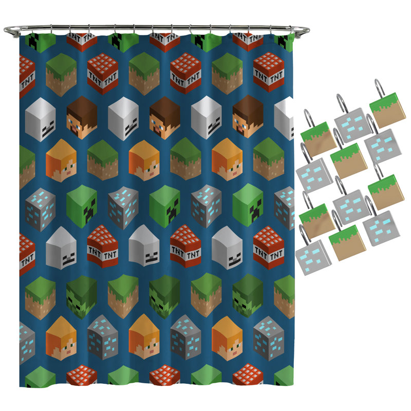Rideau de douche isométrique minecraft