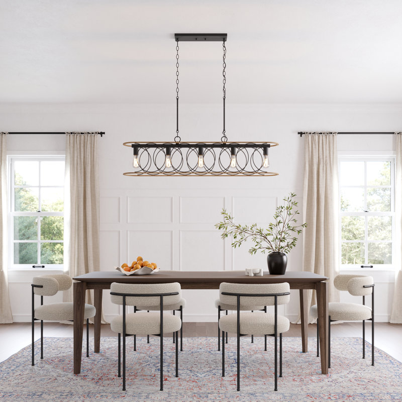 Rolcun 5 - Light Dimmable Kitchen Island Linear Chandelier
