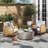 Boho Cushioned Patio Chair with Solid Wood Frame-1739400450