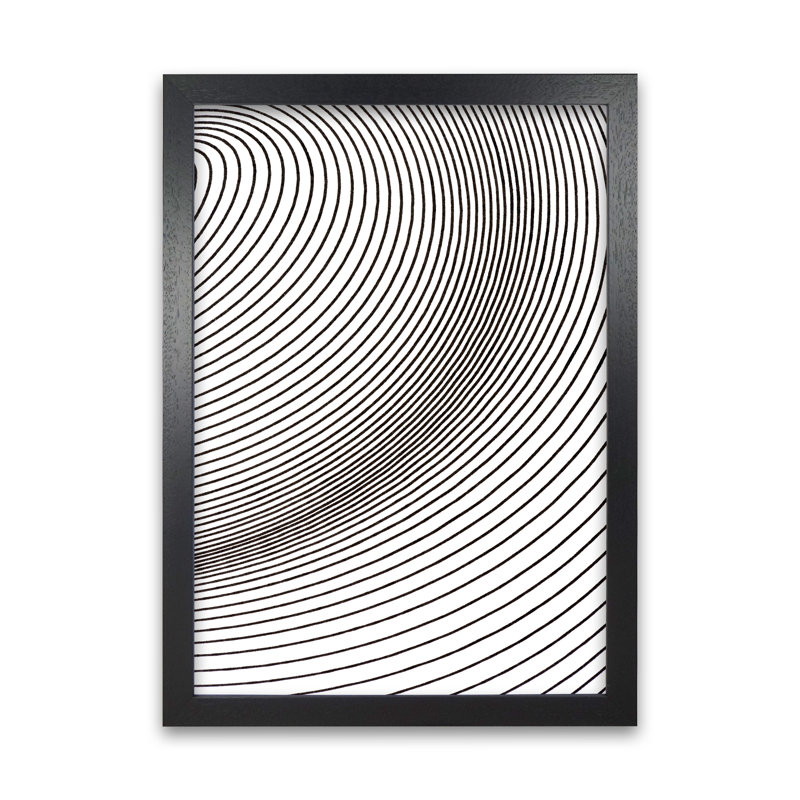 Black And White Line Drawing - Print, Black Frame, 84cm H x 59cm W x 3cm D