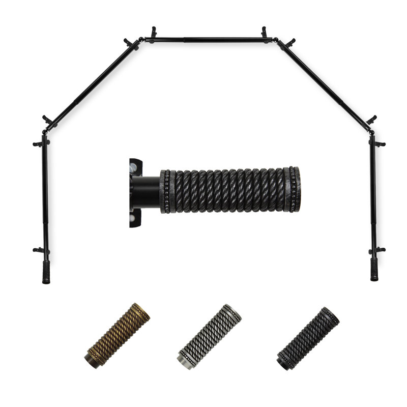 Tringle à rideaux simple à baie vitrée réglable de 0,81 po à 0,81 po Yessenia, 18 po - 28 po (chaque côté), Noir