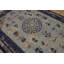Hand Knotted Pile Antique Blue 1890s Wool Rectangle Rug