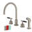 Kingston Brass Kaiser Double-Handle 4-Hole Widespread Kitchen Faucet with Plastic Sprayer-53010769