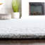 Tapis gris clair en laine, viscose et coton touffeté à la main-88088969