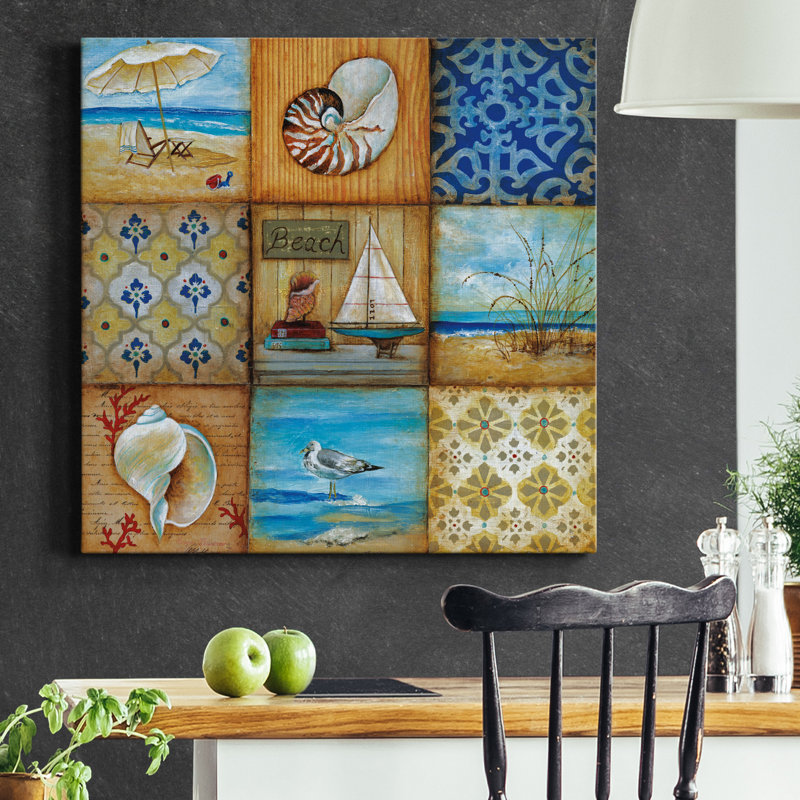 Beach Scenes - Impression sur toile tendue, H 40 po x l 40 po x P 1 po