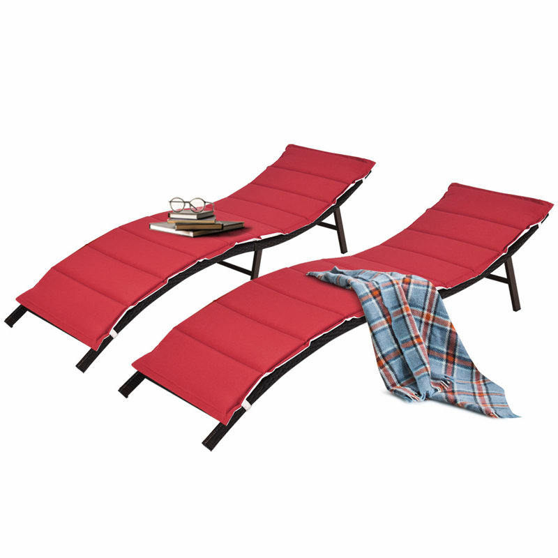 Outdoor Metal Chaise Lounge , Cushion Included