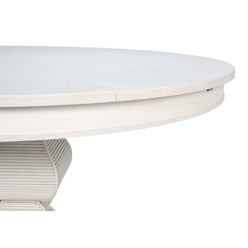 Kelso Equestrian Round Solid Wood Dining Table, 30"H x 55"L x 55"W, Working White