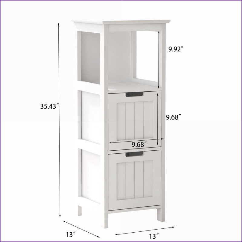 Cabinets, Modern Freestanding Bathroom Floor Cabinet with 2 Drawers &amp; 1 Storage Shelf, Off-White MDF Organizer | Bathroom | MDF