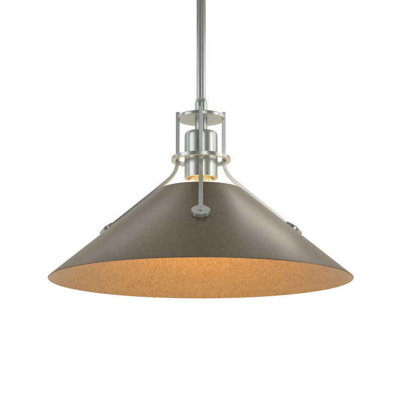 Henry 1 - Light Single Cone Pendant, Bronze, Bronze, 56.3'' H X 14.4'' W X 14.4'' D