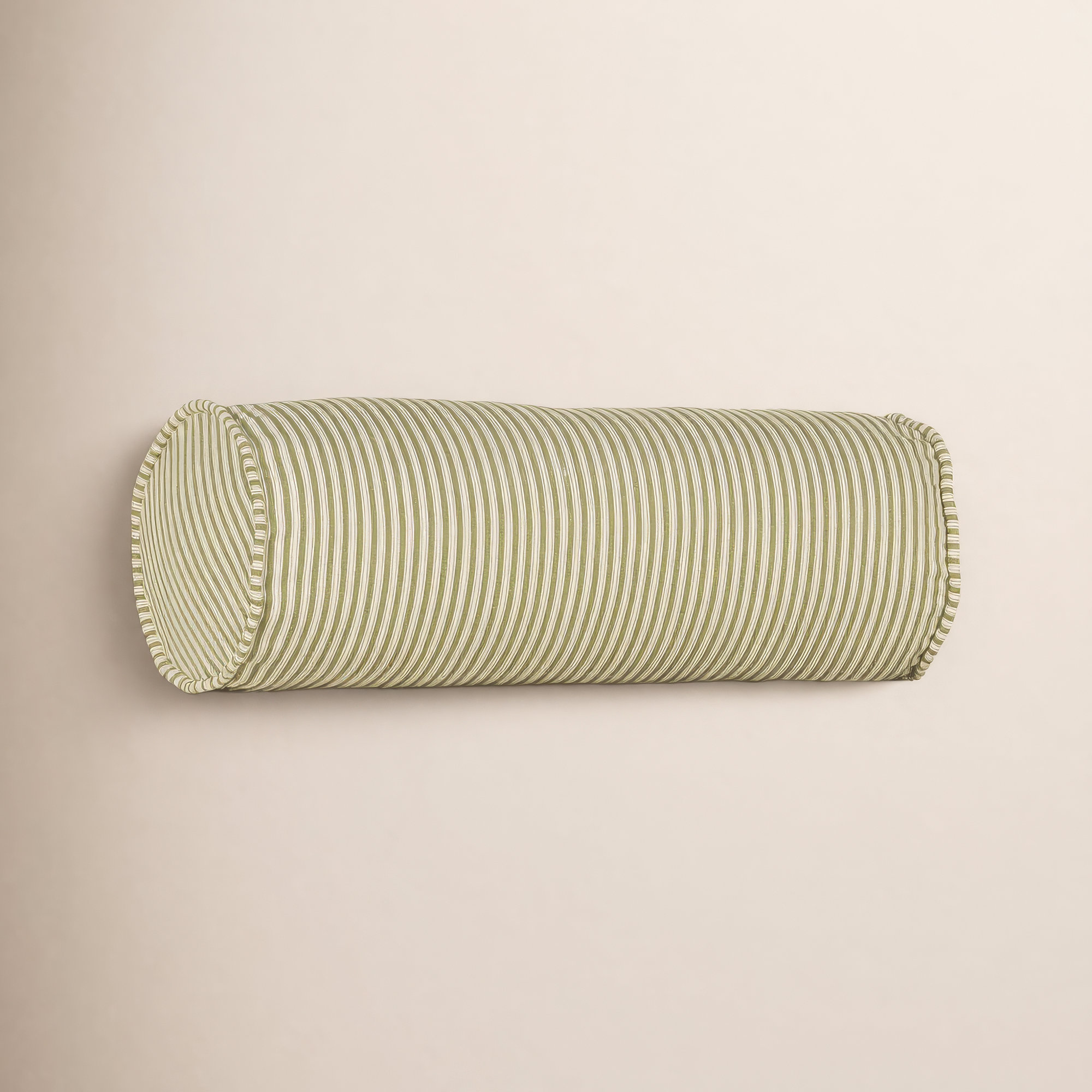 Birch Lane Polo Stripe Calypso Piped Bolster Pillow, Polyester, Green