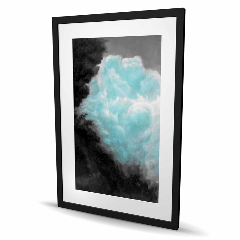Turquoise Clouds - reproduction encadrée blanche mat pour la décoration intérieure