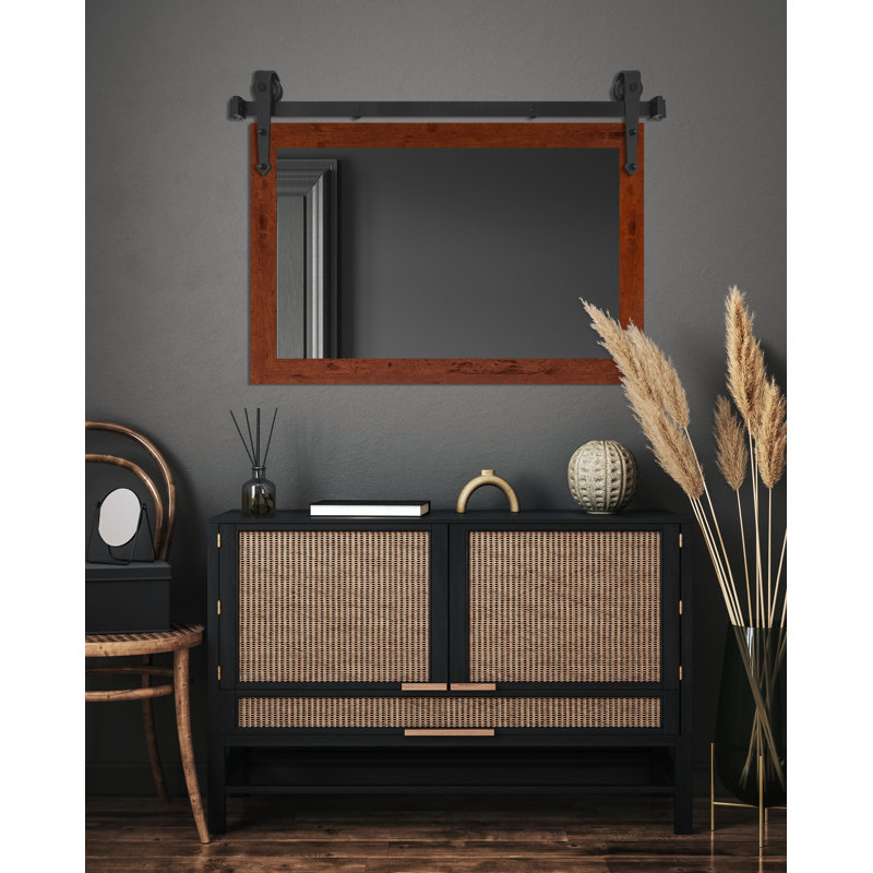 Conner Rea Flat Wall Mirror, Dark Brown, 33" x 54"