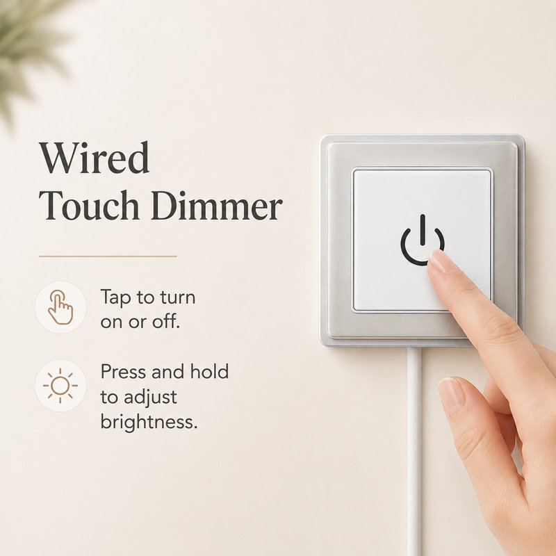 VST 6-Pack LED Puck Lights with Wired Touch Dimmer, Plug-In Under Cabinet Lighting, 4000K Neutral White