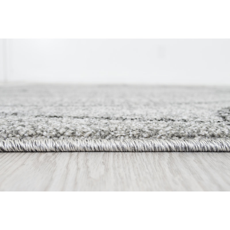 Tapis gris tissé à la machine Tyro, Rectangle 5 pi x 7 pi