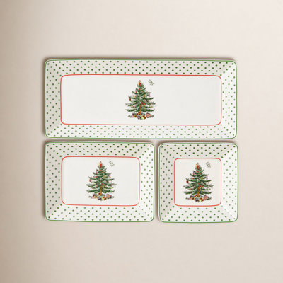 Christmas Tree Polka Dot Tray
