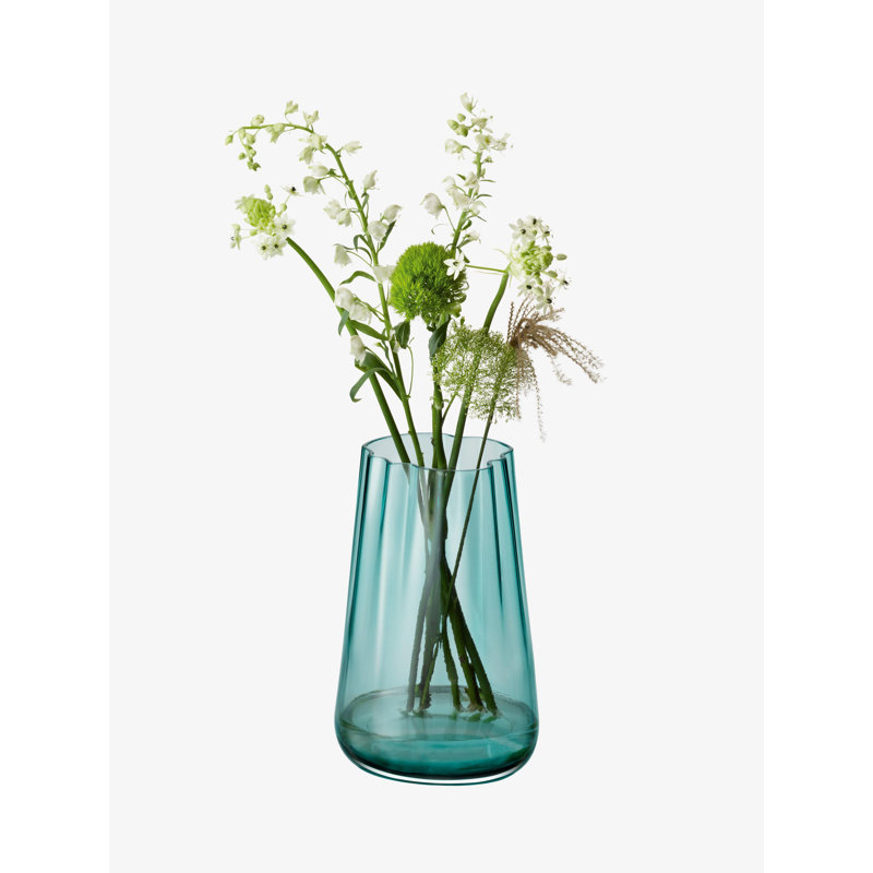 Lagoon Hurricane Candle Holder, 13.75" H x 7.75" W x 7.75" D, Sea Green