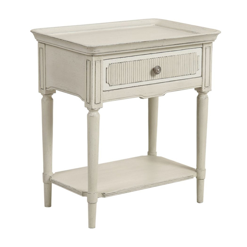 Crank Solid Wood Tray Top End Table
