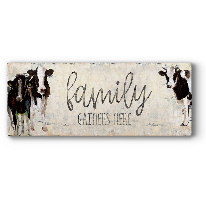 " Family Gathers Here ", 20" H x 50" W x 1.5" D