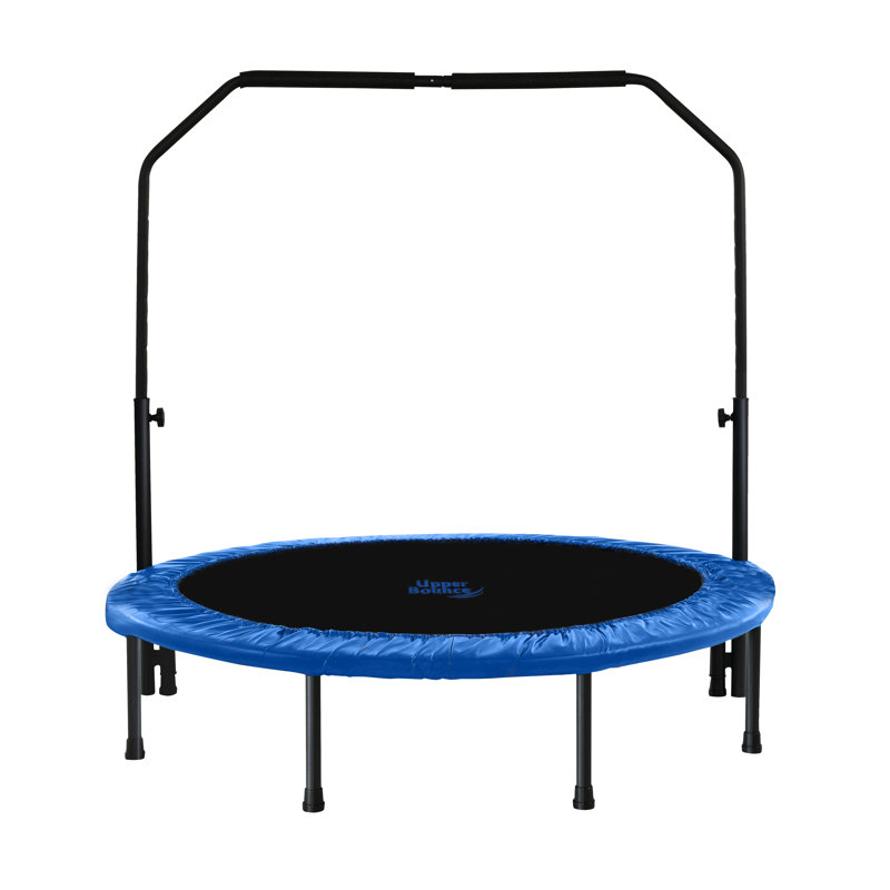 Machrus Upper Bounce Mini Trampoline-Indoor/Outdoor Trampoline, w/ Adjustable Bar and Safety Padding