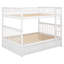 Lit double superposé au dessus d'un lit double avec tiroirs, lits convertibles, blanc-856368373-856368372