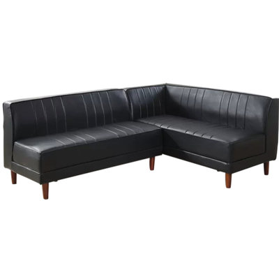 Cafe Faux Leather Right Side Sofa and Bench 2-Piec by A UNIQUE LIGHT, LLC