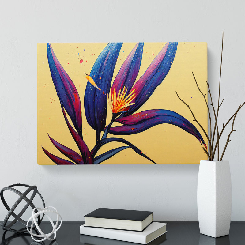Bird Of Paradise Flower Splash Vol.4 - Wrapped Canvas, 50cm H x 76cm W x 3cm D